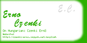 erno czenki business card