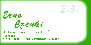 erno czenki business card